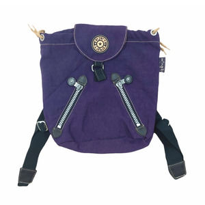 Vintage KIPLING Purple Fundamental Drawstring Mini Backpack Bag Large Rucksack